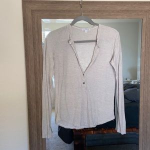 James Perse Light Weight Henley Long Sleeve